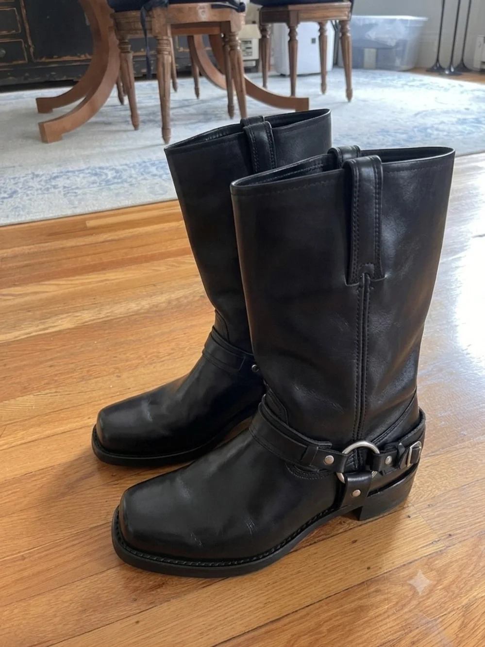 Men’s Frye Black Leather 12R Harness Boots